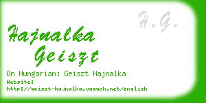 hajnalka geiszt business card